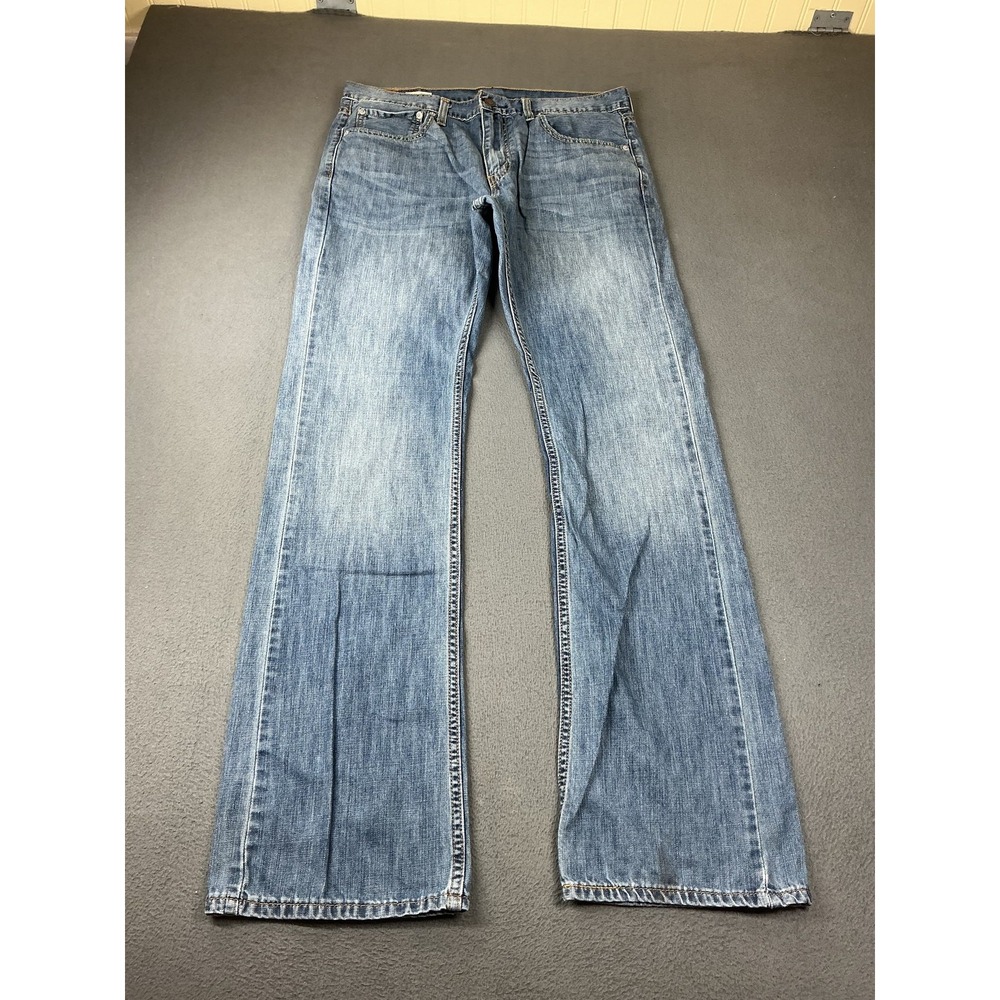Levis 527 Jeans Mens 34x34 Blue Bootcut Slim Light Wash Denim Pockets Cotton
